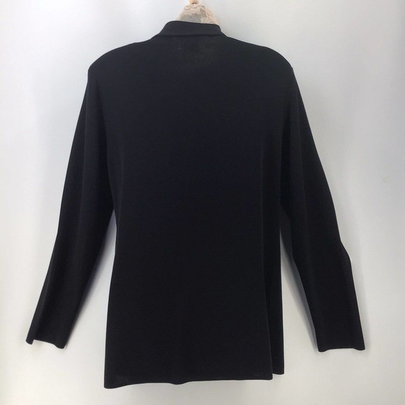 Misook Exclusively Small Button Front Cardigan Blue Black Colorblock Collared - Picture 11 of 12